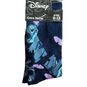Disney Stitch Crew Socks Sz 9-13
